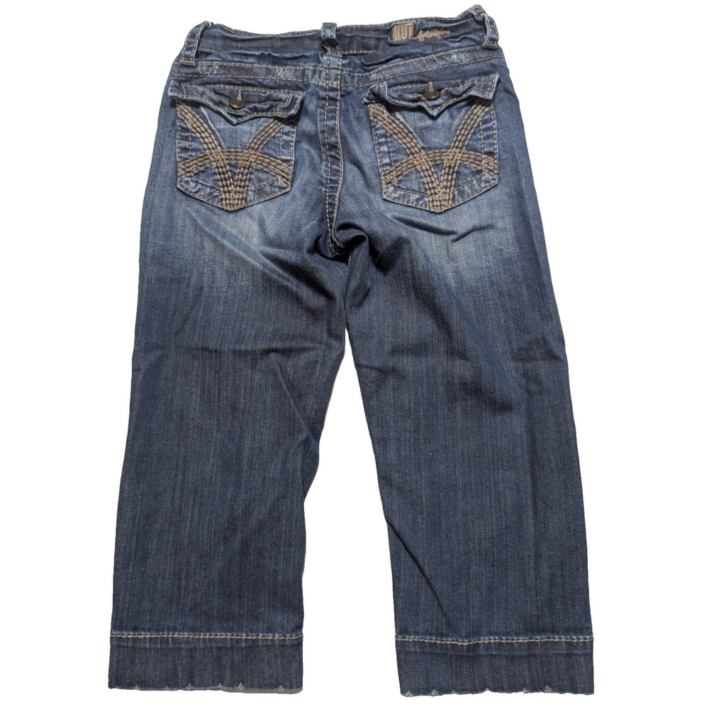 KUT From The KLOTH - Women Size 2 Cropped Embroidered Flap Pocket Jeans